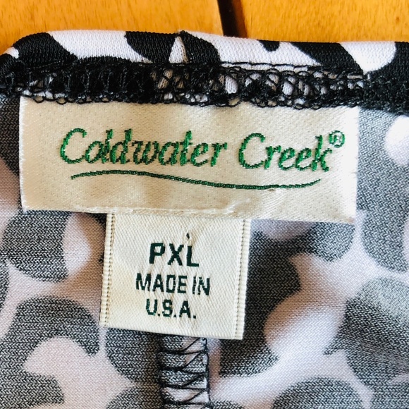 Pullover Stretch Pullover Petite XL Black White V Neck COLDWATER CREEK - Picture 10 of 10